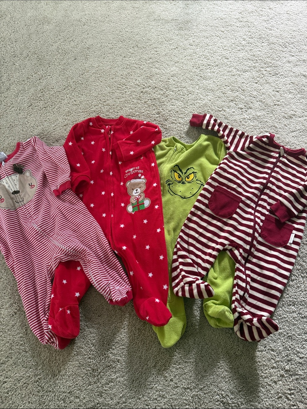 Holiday Baby One-Piece Footed Pajamas - 3-6 months